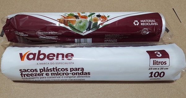 BOBINA DE FREEZER 3 LTS 23X35CM COM 100 UNIDADES